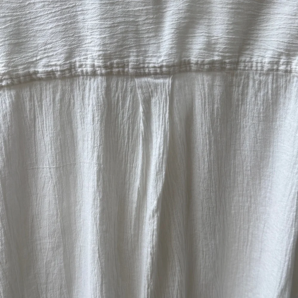 Standard Cloth White Casual Button Down Shirt with Textured Fabric - Picture 11 of 14